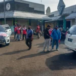 Polsek Panongan Polresta Tangerang Kawal Aksi Buruh KSBSI Tangerang Raya Menuju Gerbang Tol Bitung