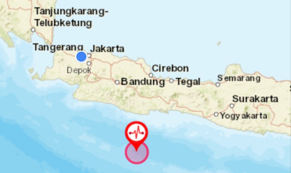 Gempa magnitudo 5,3 Guncang Pangandaran Jawa Barat