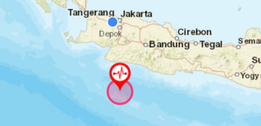 Gempa  Magnitudo 4,9 Guncang Sukabumi