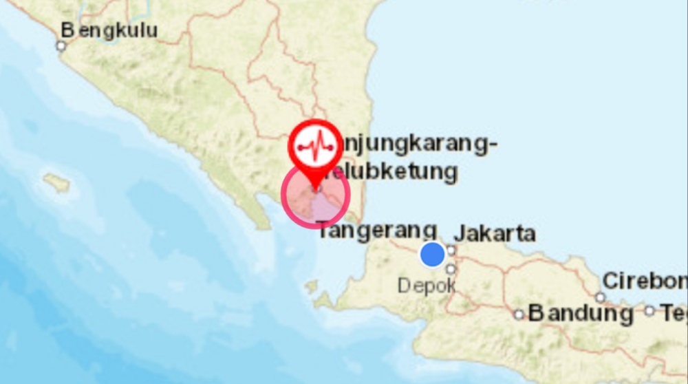 Gempa  Magnitudo 2,9 Guncang Bandar Lampung